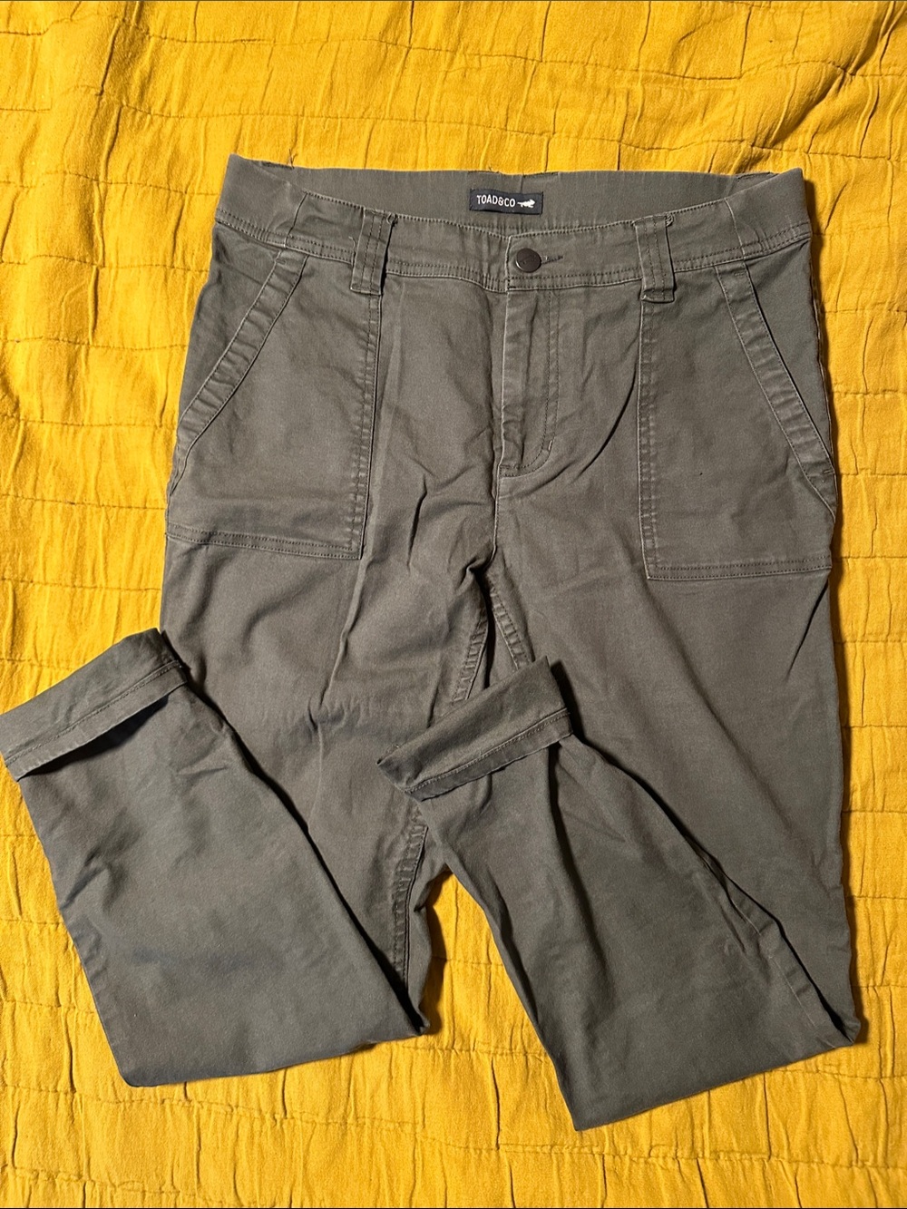 Toad&Co Olive Earthworks Skinny Ankle Pant